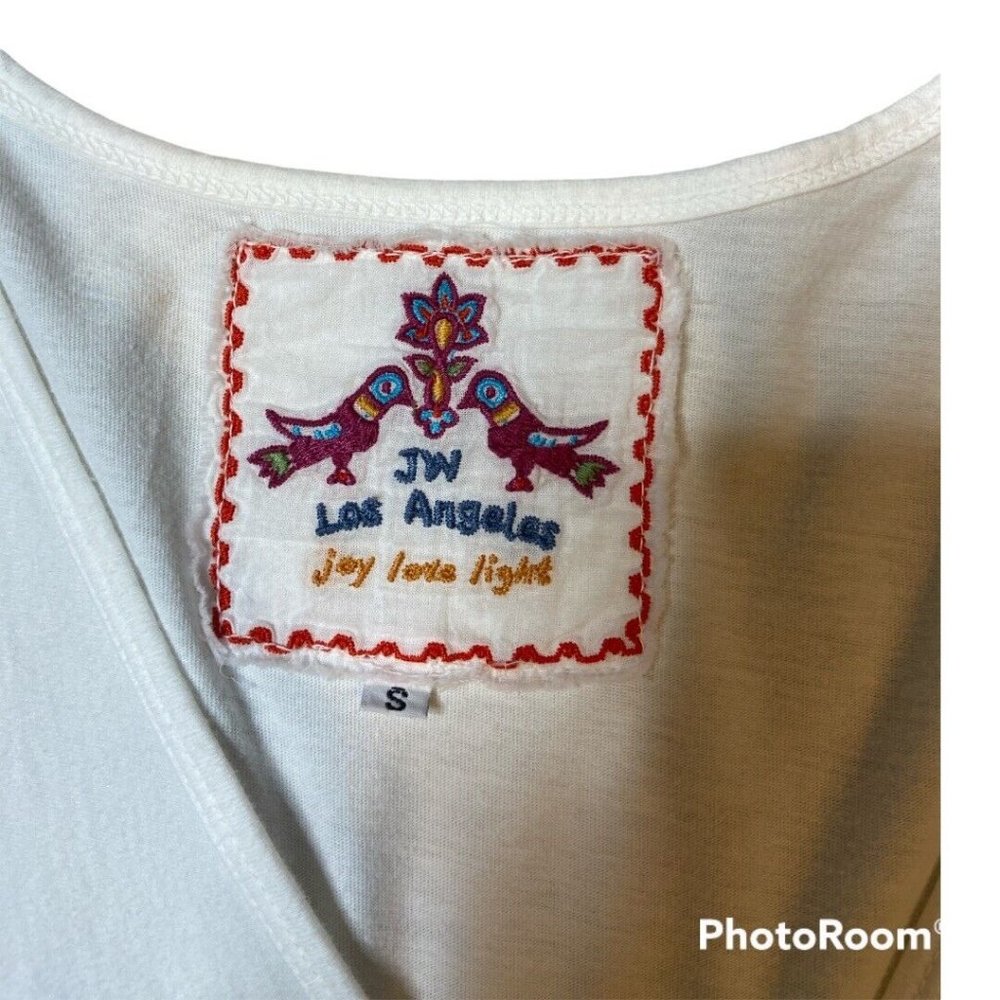 Johnny Was Twist Front Rose Floral Embroidered White Dress Size S  NWOT - Picture 5 of 8